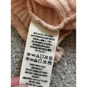 We The Free Top XS Peach Ribbed Mock Neck Open Back Boho Long Sleeve thumbnail 8