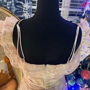 Hello Molly 🎀NWT Hello Monday Monday to Sunday Lace Off Shoulder Mini Dress in Blush Sz 8/L thumbnail 12