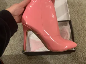 FSJ Pink High Heel Boots Size 6 thumbnail 2