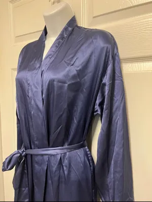 Victoria's Secret Navy Satin Short Robe thumbnail 3