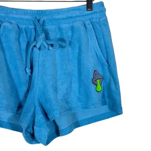 NWT Fabletics Terry Short Short Solid Blue Mushroom Patch Lounge Size S 6 thumbnail 2