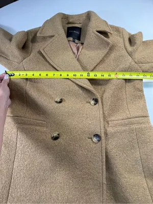 Talbots Wool Blend Camel Double-Breasted Peacoat thumbnail 4