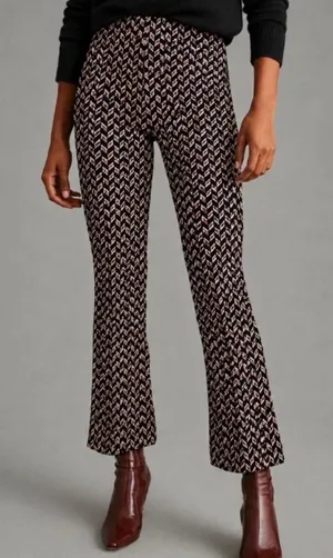 Anthropologie Maeve Margot Kick-Flare Cropped Pants M thumbnail 1