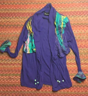 80s VINTAGE PURPLE FUNKY CARDIGAN thumbnail 1