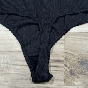 Free People Intimately Black Save Tonight Mock Neck Bodysuit Women’s XS thumbnail 6