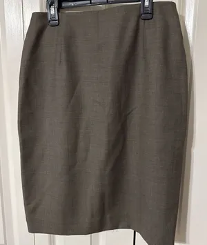 Women's Lauren‎ Ralph Lauren 100% Wool Brown Pencil Skirt Sz 8 Preppy thumbnail 1