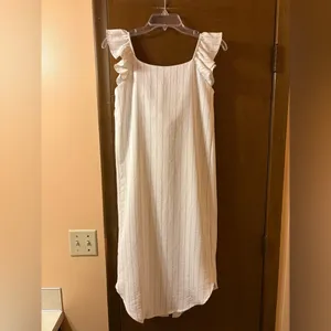 Hatch Maternity Jenna White Striped Midi Dress thumbnail 6