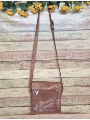 Brown Genuine Leather Crossbody Organizer Purse Bag TEXAS Star Adjustable Strap thumbnail 7