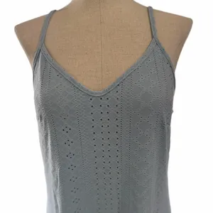 Women's Light Blue Open Knit Eyelet Spaghetti Strap Dress Size L #260550 thumbnail 2