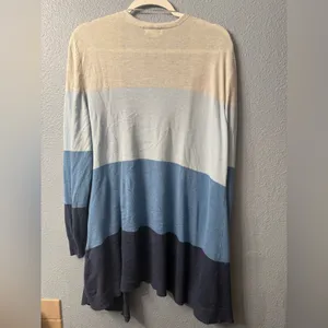Style & Co. Striped Open Front Cardigan in gray and Blue Tones thumbnail 7