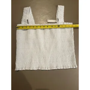 Madewell Women’s Poplin Smocked Tank Top Blouse white Size XL NWT Basic thumbnail 7