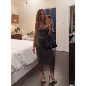 House of CB Isla Olive Lace Midi Dress L thumbnail 3