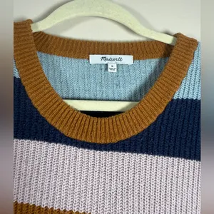 Madewell Thompson Rainbow Stripe Pocket Pullover Sweater Style AA783 sz M thumbnail 4