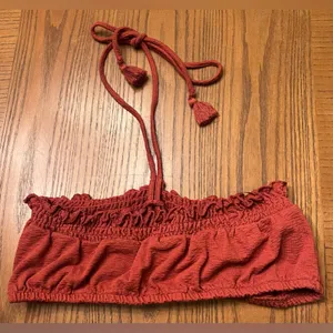Free People‎ Beach Don't Kill My Vibe Bronzer Brown Halterneck Bandeau Top XS thumbnail 11