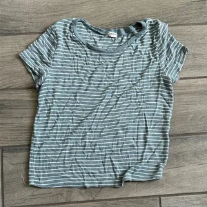 Garage Gray blue Striped Short Sleeve Tee thumbnail 1