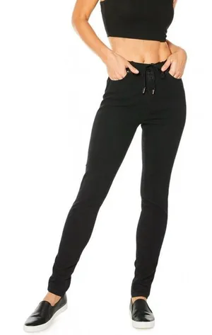 Juicy Couture NWT Women Size 2 XS Black Corduroy Newport Skinny Pants thumbnail 1