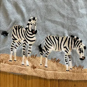Vintage Design Options Zebra Novelty Print 3/4 Sleeve Cardigan Sweater Sz XL thumbnail 8