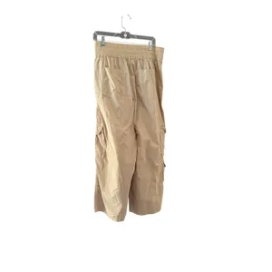 Aerie Tan Khaki Wide Leg Cargo Pants‎ High Rise Elastic Waist Womens Size Large thumbnail 3