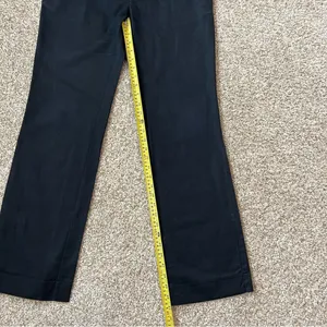 H&M Black Dress Pants Mid-Rise Straight Leg Linen Blend Size 8 thumbnail 10