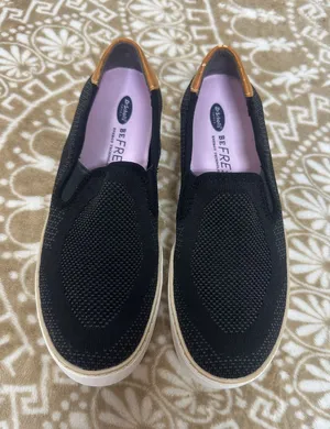 Dr. Scholl's Black Slip-On Loafers with Tan Heel Accent thumbnail 1