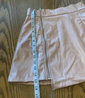 Like An Angel Skirt Womens Small Faux Leather Elastic & Zipper Pink thumbnail 4