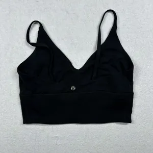 Lululemon Black Longline Sports Bra Strappy Back Women’s Small Medium thumbnail 2