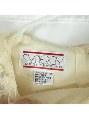 Synergy Vintage Ivory Floral Lace Blouse Womens 6 Small thumbnail 15