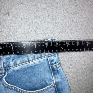 High Waist Straight Leg Jeans Women 25x28.5 Blue Retro Y2K Indie Released Hem thumbnail 5