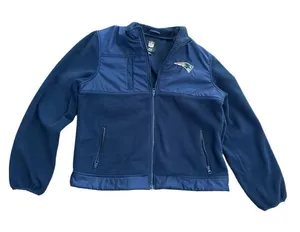 NFL team apparel women’s Patriots zip up fleece jacket sz‎ L thumbnail 1