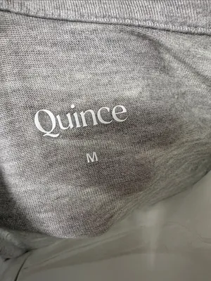 Quince Gray Bamboo Jersey Pajama Sleep Shirt with White Trim Size Medium thumbnail 7