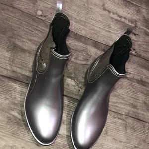 Cubanas by Anthropologie chelsea gray silver rain boots thumbnail 2