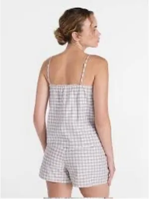 Joyspun Plaid Cami Sleep Top Beige Brown Women's Size XL NWT thumbnail 4