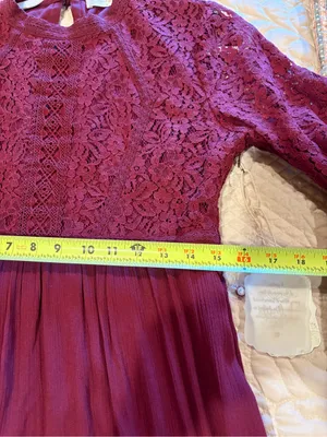 Altar'd State wine-colored babydoll mini dress women’s M NWT thumbnail 11