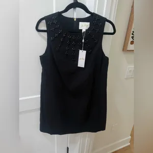 NWT Lilly Pulitzer Edita Embellished Stretch Shift Dress Black thumbnail 4