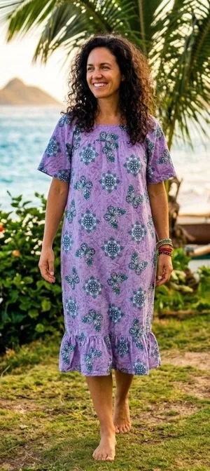 Sara Morgan Floral Print Shift Dress Purple Size M Vacation Summer Beach Coastal thumbnail 1