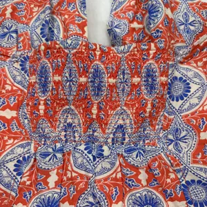 Maeve Anthropologie Halter Dress Button Front Linen‎ Blend Red Blue Large thumbnail 11
