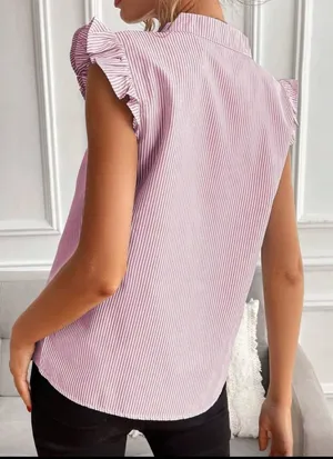 Pink striped SHEIN blouse  thumbnail 2