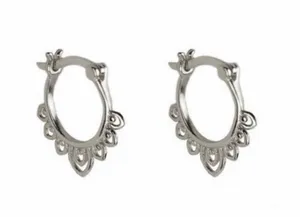 925 Silver Plated Hollow Flower Hoop Earrings for Women thumbnail 3