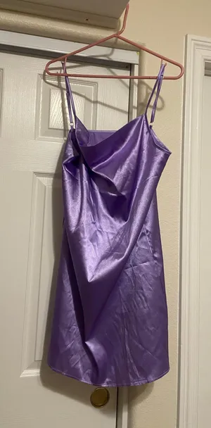 Purple Satin-like Dress thumbnail 1
