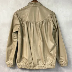 Vintage A&F Originals Women Leather Jacket Size 8 Tan Western Bomber Indie Retro thumbnail 2