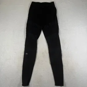 Alo Yoga High-Waist Moto Legging Black Ribbed Mesh Performance W0245R Size XS thumbnail 8