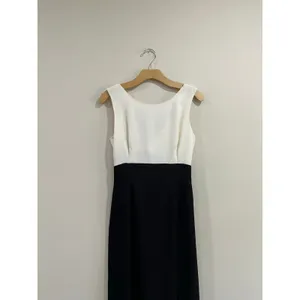 Vintage‎ Maggy London Colorblock Maxi Dress Black White Sheath Sz 4 thumbnail 5