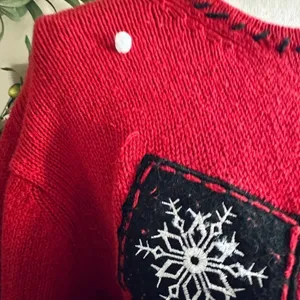 Vintage 90s Holiday Editions Christmas Whimsical Snowman Ugly Sweater thumbnail 5