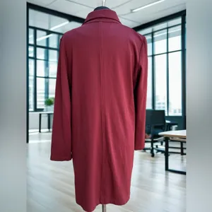 Marc New York Women’s Maroon Long Blazer Coat‎ Gold Buttons Size M thumbnail 3