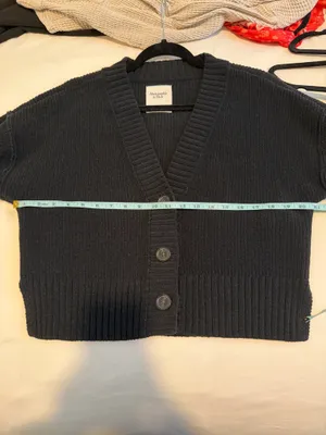 Abercrombie & Fitch Chenille Cardigan in Black, S thumbnail 7