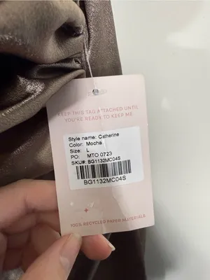 NWT Birdy Grey Catherine Dress Shiny Satin Mocha Brown Bridesmaid Maxi Dress thumbnail 7