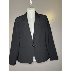 Express Blazer Womens 6 Black One Button Lined Stretch Notch Lapel Suit Jacket thumbnail 2