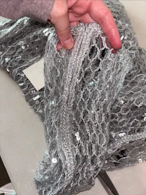 Zara Silver See through sequin skirt thumbnail 5