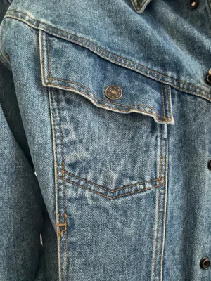 Vintage Cropped Denim Jacket Blue thumbnail 5