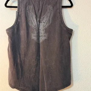 NWT Harley-Davidson Women’s Gray Sleeveless Top thumbnail 4